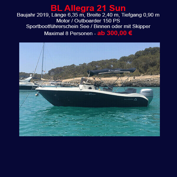StarBoat Allegra 21 Sun Porto Colom a