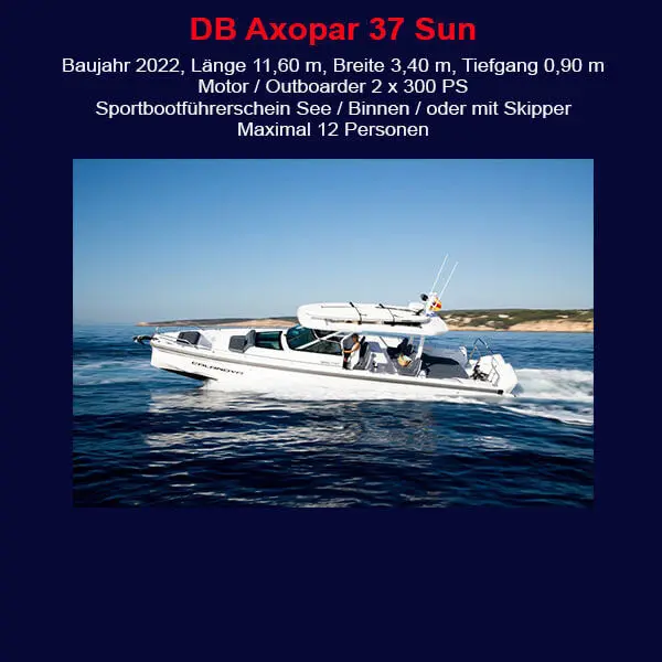 StarBoat Boote Cala Dor Axopar 37 Sun Banner
