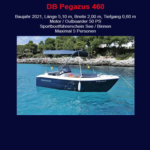 StarBoat Boote Cala Dor Pegazus 460 50 PS Banner