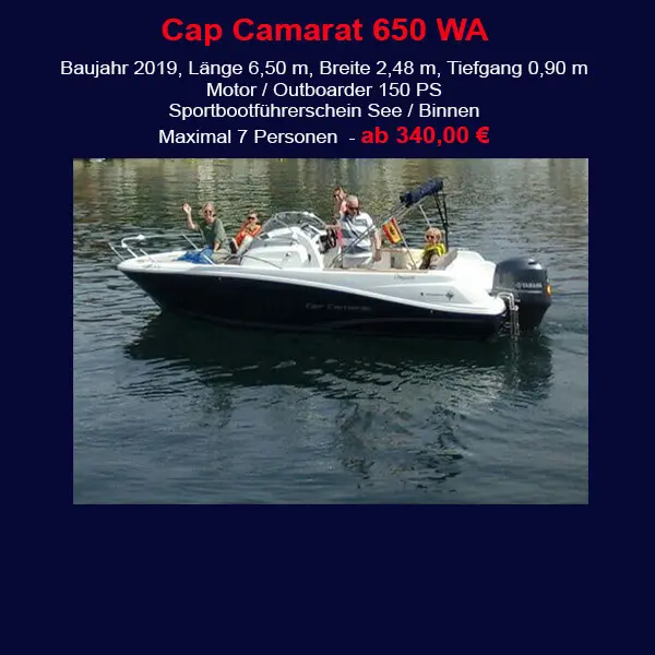 StarBoat Boote Cala Ratjada Cap Camarat 650 Banner