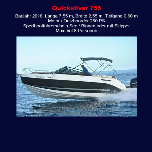 StarBoat Boote Cala Ratjada Quicksilver 755