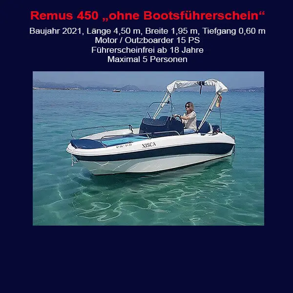 StarBoat Boote Cala Ratjada Remus 450