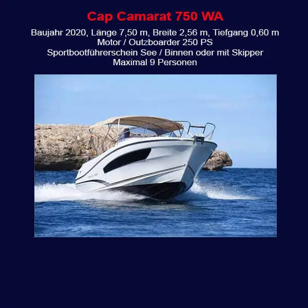StarBoat Boote Cala RatjadaCap Camarat 750 2020