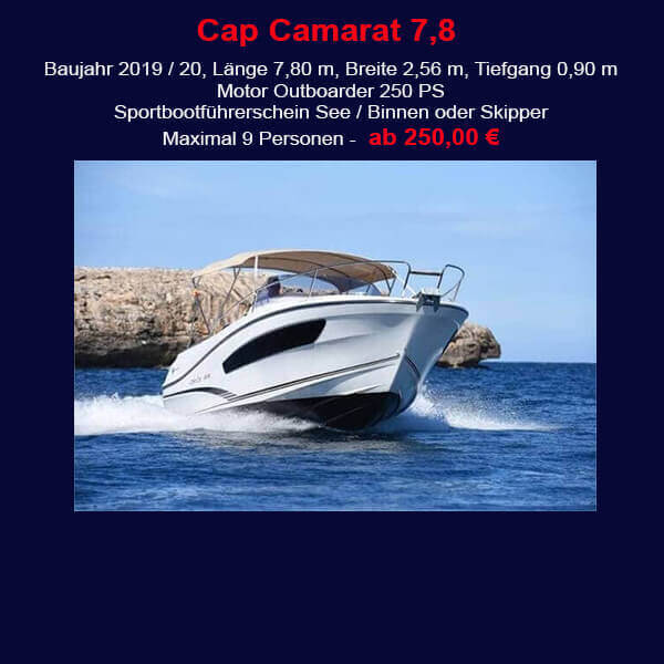 StarBoat Boote Cap Camarat 650 Cala Ratjada Banner2
